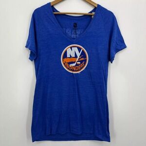 CCM NHL New York Islanders Tavares 91 Blue V-Neck T-Shirt Womens 2XL New NWT